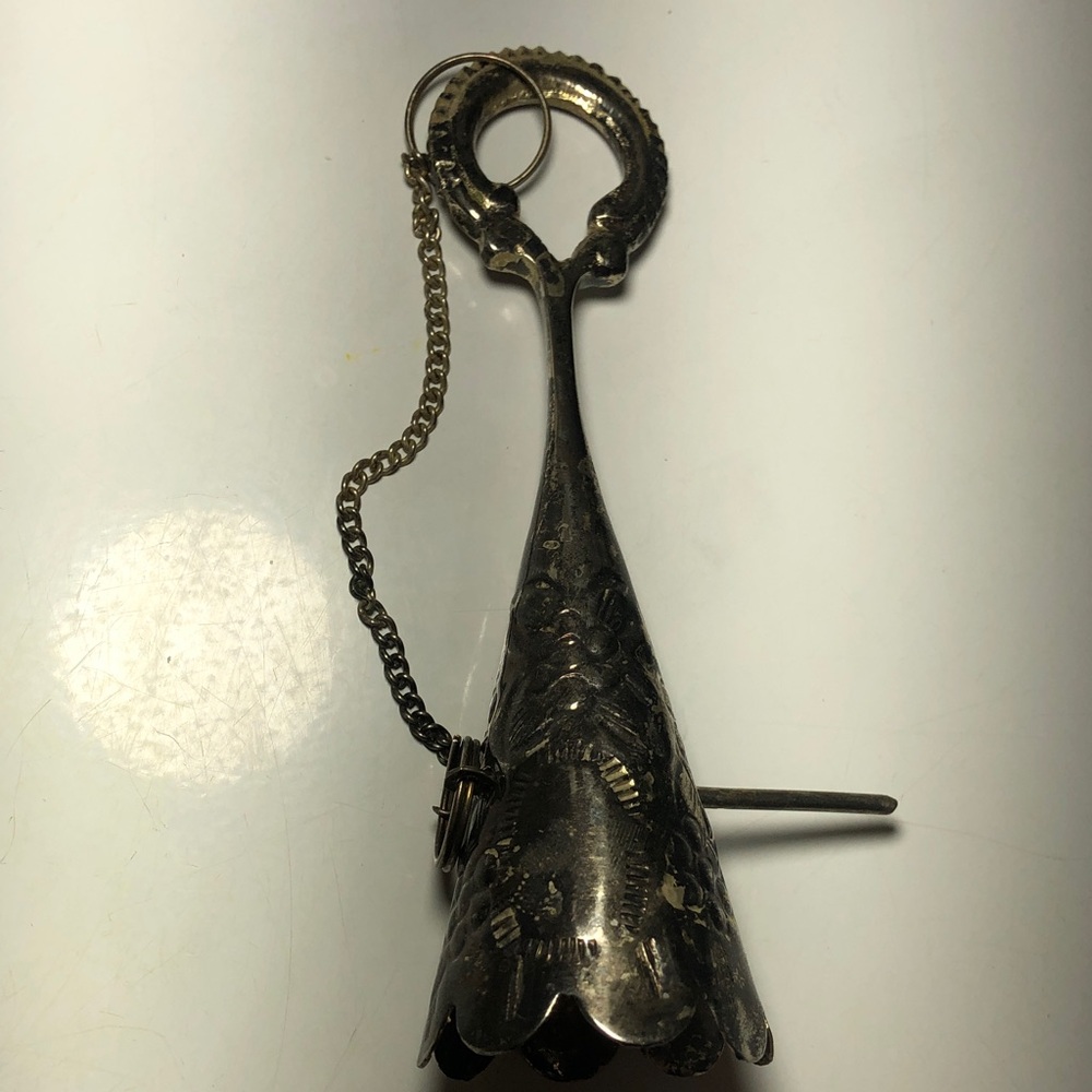 Vintage Silver Tusie-Mussie Flower Bouquet Holder or Candle Snuffer - Picture 3 of 16